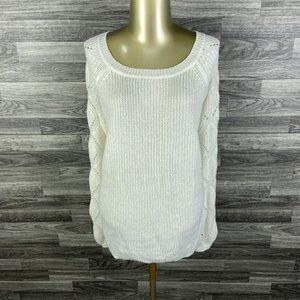 MAURICES Scoop Neck Pullover Off White Cable Knit Sweater Women's Size 2
